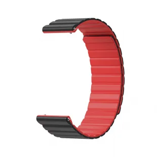 Kospet Tank M2/T2M3/T3 Akıllı Saat Çift Taraflı Mıknatıslı Kordon 22mm - Siyah/Kırmızı